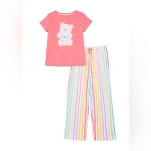 Girls Short Sleeve Graphic Tee and Pants Pajama Set from Way to Celebrate 2 Pc
